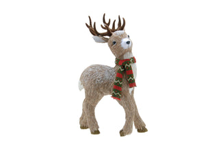 Bristle Standing Reindeer With Scarf 