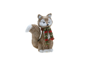 Bristle Fox with Red & Green Scarf 24cm