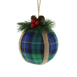 Blue Tartan With Brown Hessian Bauble