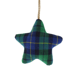 Blue Tartan Star Hanging Decoration