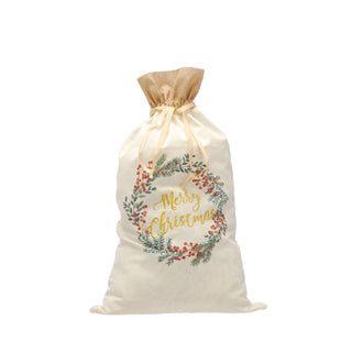 Merry Christmas Eucalyptus and Winter Berry Sack