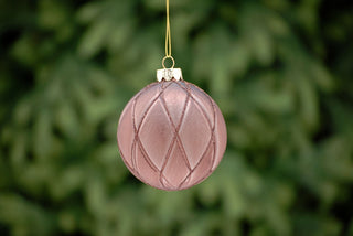 Brown & Copper Glitter Glass Bauble