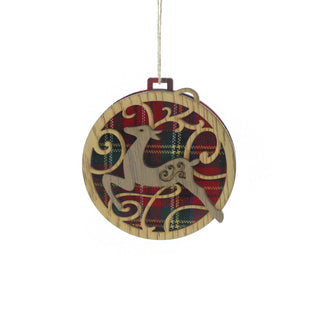 Wooden Tartan Deer Decoration