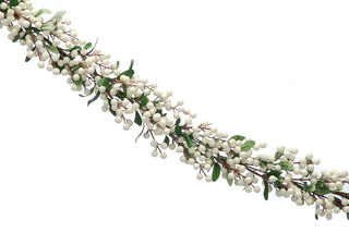 White Berry With Green Foliage Garland 