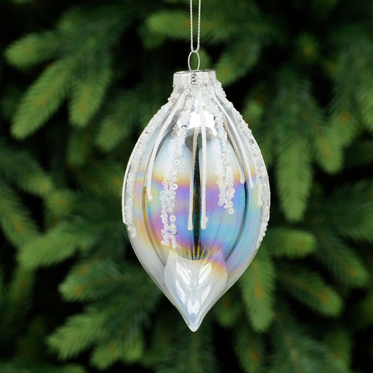 Iridescent & Clear Sequins Glass Olive 