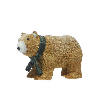 Brown Bristle Bear With Scarf 30cm