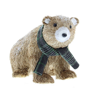 Brown Bristle Bear With Scarf 26cm