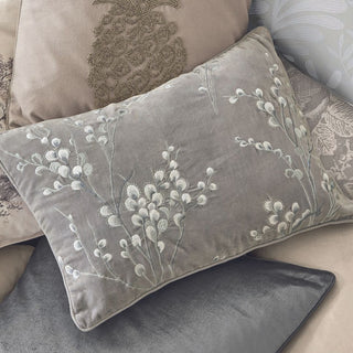 Pussy Willow Embroidered Steel Prefilled Polyester Cushion