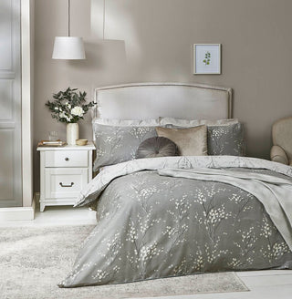 Pussy Willow Steel Super King Duvet Cover Set