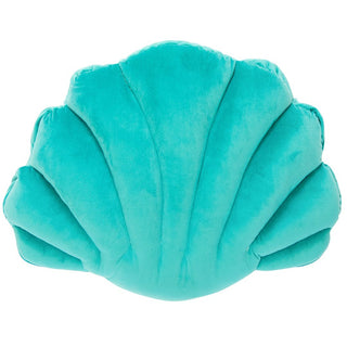 Shell Shaped Opulent Velvet Cushion Turquoise 30x41cm