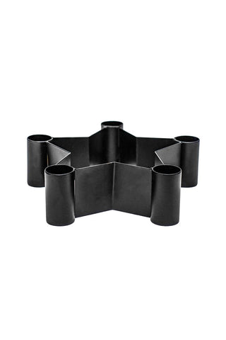 Star Shaped Centrepiece Candle Holder Black