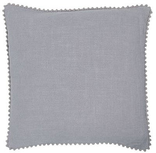 Linen Pom Pom Grey Cushion 45x45cm