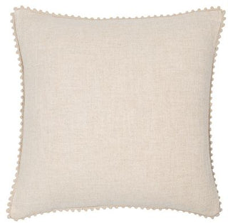 Linen Pom Pom Natural Cushion 45x45cm