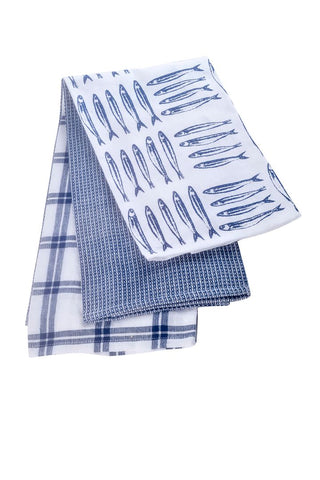 The Pantry Coastal Set of 3 Tea Towels