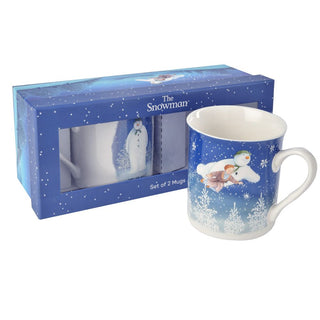 The Snowman Set 2 Mugs In Gift Box Dark Blue