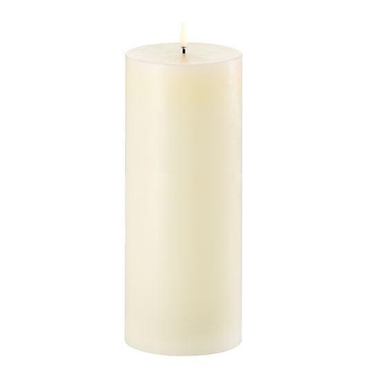 Uyuni Led Pillar Candle, Ivory, Smooth, 10,1X25 Cm