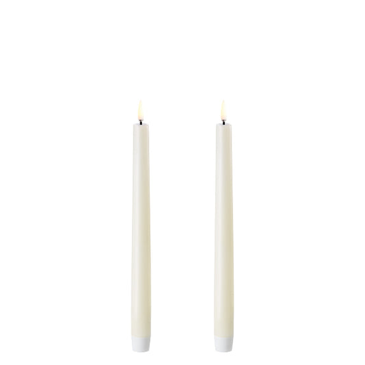 Uyuni Led Taper Candle, Ivory, Smooth, 2-Pack, 2,3X25 Cm