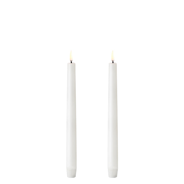 Uyuni Led Taper Candle, Nordic White, Smooth, 2-Pack, 2,3X25 Cm