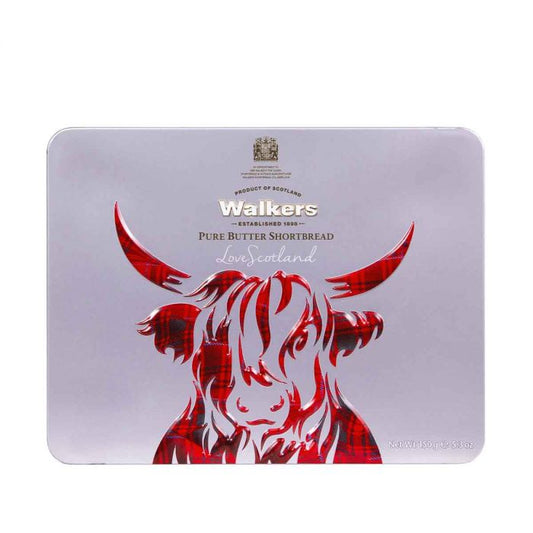 Walkers Shortbread Highland Cow Icon Tin of Shortbread 