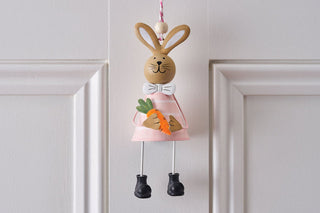 Hanging Metal Bunny with Carrot