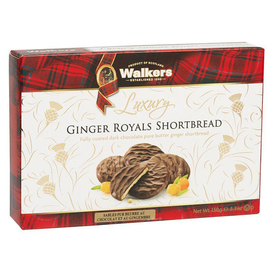 Walkers Shortbread Dark Chocolate Ginger Royals 150g