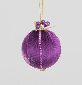 Fabric Beaded Purple Bauble