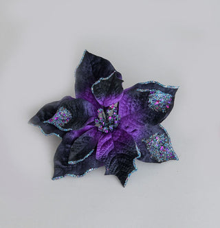 Velvet Poinsettia Clip Purple