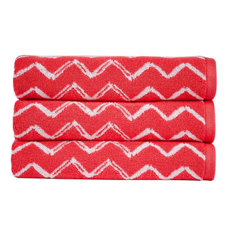 Zig Zag Bath Towel Coral