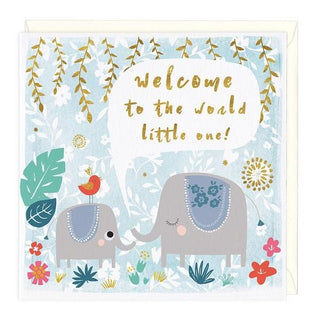 Welcome to the World Little One Elephant Card