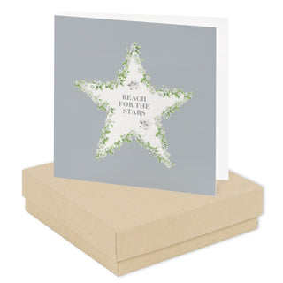 Boxed Reach For The Stars Floral Earring Card