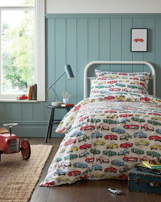 Vintage Cars Single Duvet Cover Set Multi