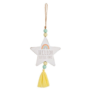 Petit Cheri "Hello Little One" Star Hanging Plaque