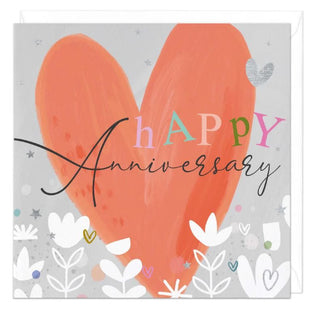 Hearts & Flowers Anniversary Card