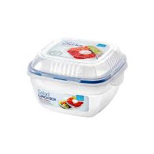 HSM8440T Salad Lunch Box with Tray & Sauce Pot, Plastic, 950 milliliters