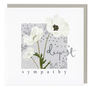 White Poppy Sympathy Card