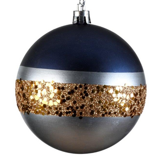 Night Blue Metalic Glitter Matt Shatterproof Bauble