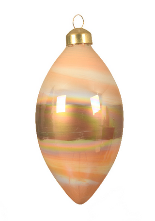 Marble Teardrop Butterscotch Glass Bauble