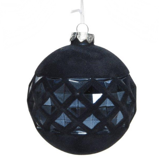 Night Blue Diamond Glass Bauble
