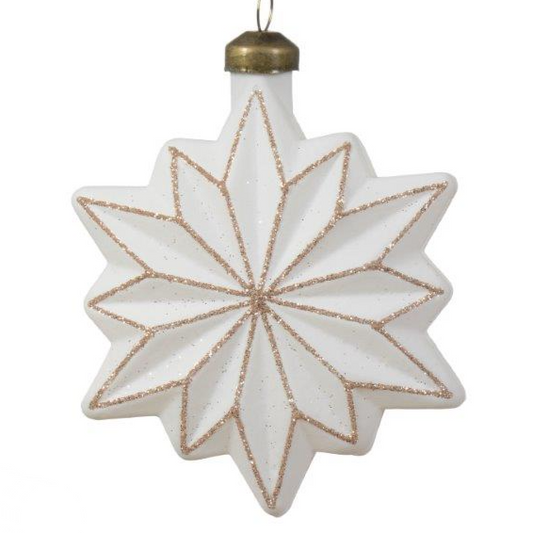 Star Glitter Snow White Tree Decoration