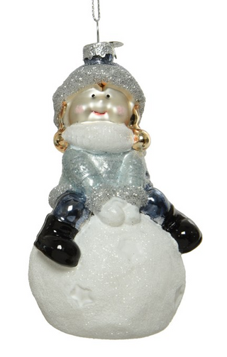 Girl On Snowball Christmas Tree Decoration