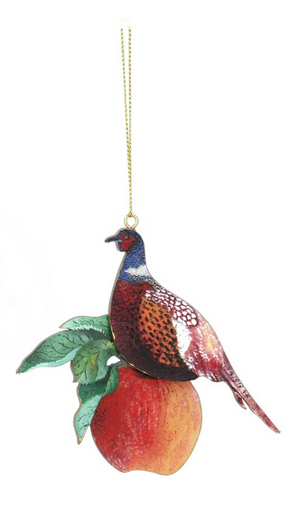 Pheasant on Apple Hanging Decoration