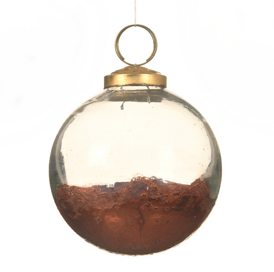 Metallic Foil Copper Glass Bauble