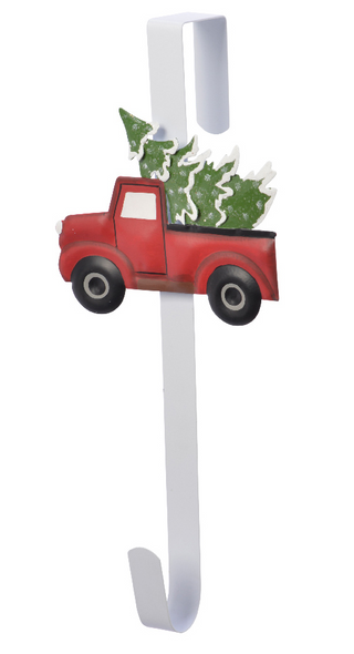 Wreath Holder Red Truck with Tree