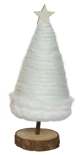 Natural Yarn Wool White Small Christmas Tree