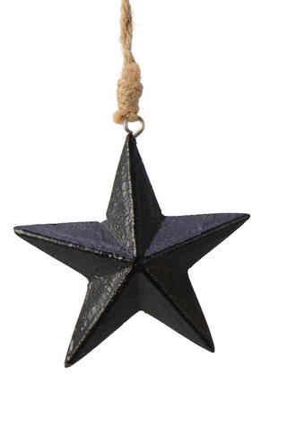 Black Star Wood Decoration