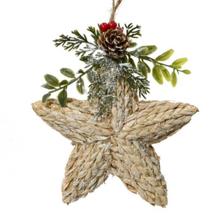 Jute Floral Star Tree Decoration