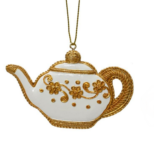 Tea Party Gold Teapot Tree Decoration