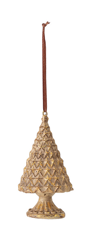 Brass Tree Shaped Bauble with Triangles