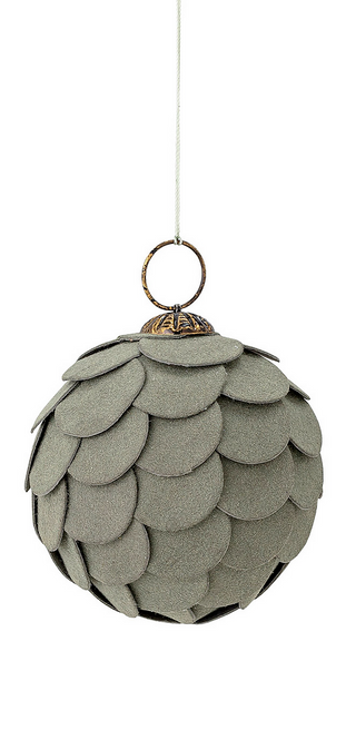 Sage Green Felt Leaf Bauble