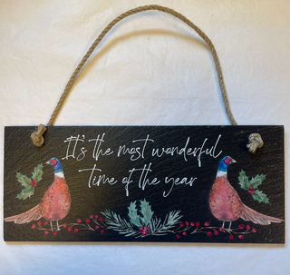 Christmas Animal Plaque Pheasant